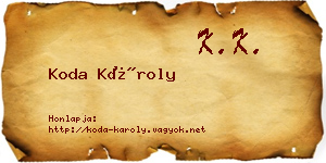 Koda Károly névjegykártya