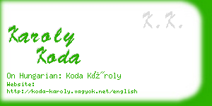 karoly koda business card